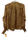 Ulla Johnson Size 4 Gold & Pink Silk Blend Long Sleeve Variegated Stripes Top Gold & Pink / 4