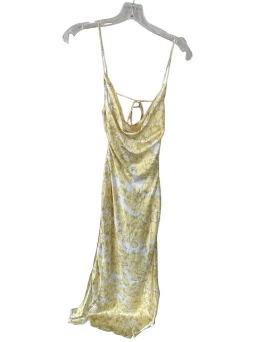 Peppermayo Size 0 Yellow & White Polyester Maxi Spaghetti Strap Floral Dress Yellow & White / 0