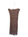 Zara Size S Tan & blue Mesh Strapless Polka Dot Gathered Sides Maxi Dress Tan & blue / S