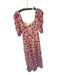 For Love & Lemons Size XS Peach & Purple Print Polyester Botanical Maxi Dress Peach & Purple Print / XS