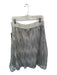 Donna Karan Size L Gray & Silver Polyester Waist Band Seqiun Stripe Midi Skirt Gray & Silver / L