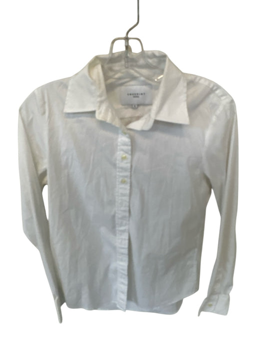 The Shirt Size S White Cotton Blend Long Sleeve Button Down Top White / S