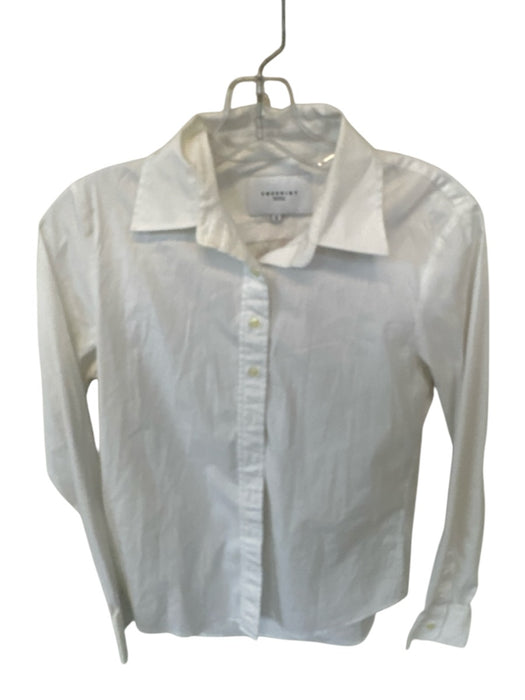 The Shirt Size S White Cotton Blend Long Sleeve Button Down Top White / S