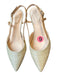 Bandolino Shoe Size 6 Tan Raffia Kitten Heel Pointed Toe Slingbacks Tan / 6