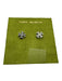 Tory Burch Silver Gold Plated brass Post Back Logo Stud Earrings Silver