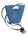 House of Want Light Blue Polyurethane Croc Shoulder Strap Interior Zip Bag Light Blue / Small