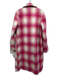 Lovers and Friends Size Small Pink, Beige & White Polyester Plaid Fuzzy Coat Pink, Beige & White / Small