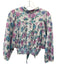 Loveshackfancy Size M White & Multi Cotton Long Sleeve Floral Buttons Crop Top White & Multi / M