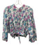 Loveshackfancy Size M White & Multi Cotton Long Sleeve Floral Buttons Crop Top White & Multi / M