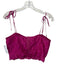 Ulla Johnson Size 8 Pink Cotton & Silk Sleeveless Crop Tie Shoulders Floral Top Pink / 8