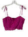 Ulla Johnson Size 8 Pink Cotton & Silk Sleeveless Crop Tie Shoulders Floral Top Pink / 8