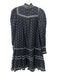 Ulla Johnson Size 4 Black & White Cotton Long Sleeve Pleats high neck Dots Dress Black & White / 4
