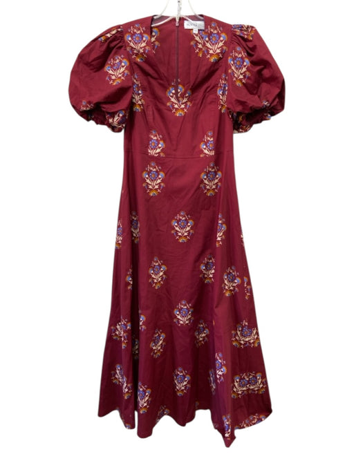 Hunter Bell Size XS Red & Multi Cotton Puff Sleeves Floral Print Pockets Dress Red & Multi / XS