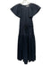 Ulla Johnson Size 4 Black Cotton Flutter Sleeves Tie Detail Pleated Dress Black / 4