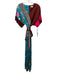 Diane Von Furstenberg Size S Red & Teal Viscose Satin Print Block Jumpsuit Red & Teal / S