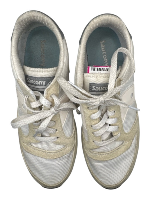 Saucony Shoe Size 8 White & Beige Leather Blend Tie & Elastic Waist Sneakers White & Beige / 8