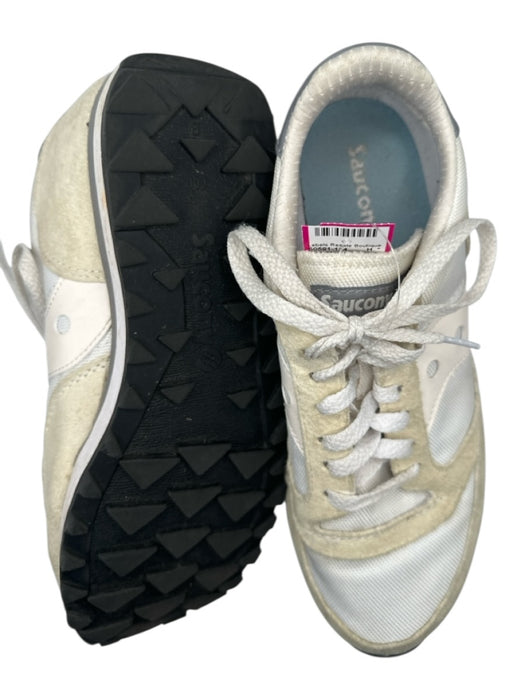 Saucony Shoe Size 8 White & Beige Leather Blend Tie & Elastic Waist Sneakers White & Beige / 8