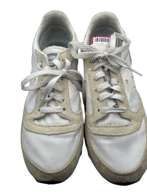 Saucony Shoe Size 8 White & Beige Leather Blend Tie & Elastic Waist Sneakers White & Beige / 8