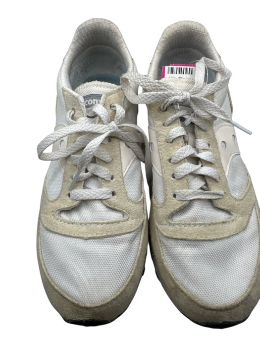 Saucony Shoe Size 8 White & Beige Leather Blend Tie & Elastic Waist Sneakers White & Beige / 8