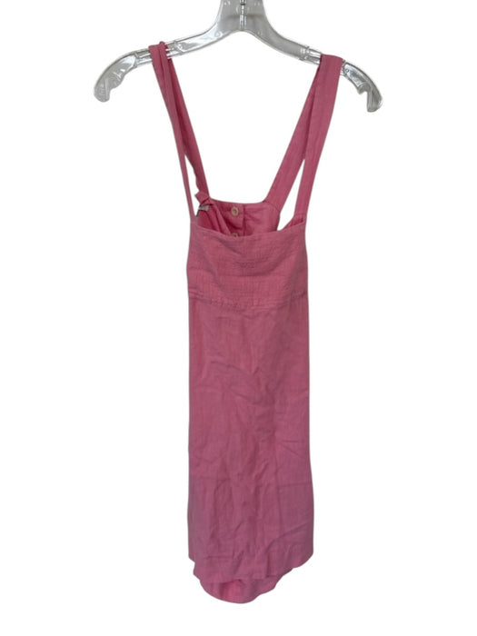 Madewell Size 4 Pink Linen Blend Racerback Open Back Dress Pink / 4