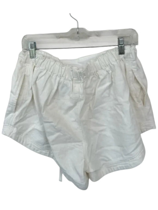 Free People Size S White Cotton Drawstring Front Pockets Shorts White / S