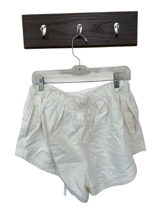 Free People Size S White Cotton Drawstring Front Pockets Shorts White / S