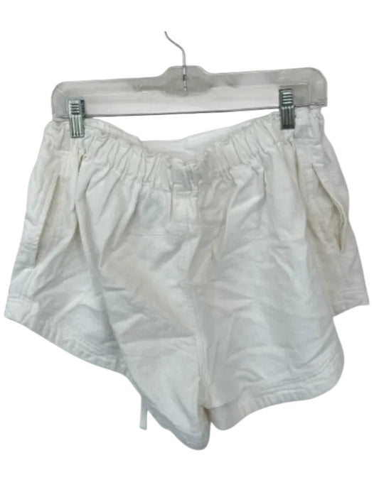 Free People Size S White Cotton Drawstring Front Pockets Shorts White / S
