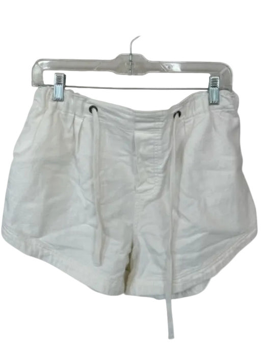 Free People Size S White Cotton Drawstring Front Pockets Shorts White / S