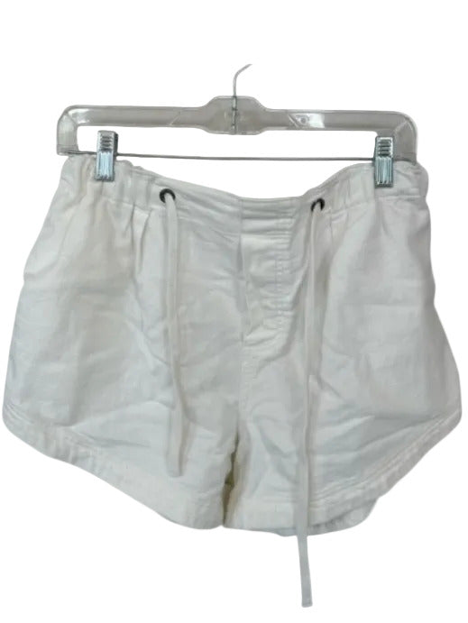 Free People Size S White Cotton Drawstring Front Pockets Shorts White / S