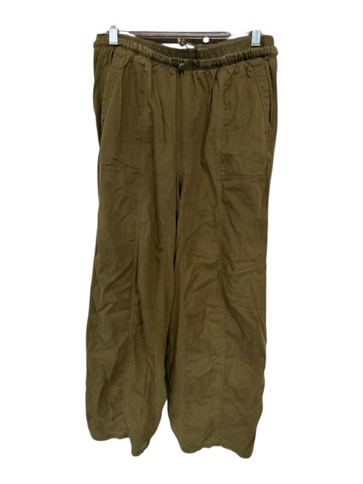 Daily Practice Size S Olive Cotton Blend Pockets Scrunch Elastic Waist Pants Olive / S