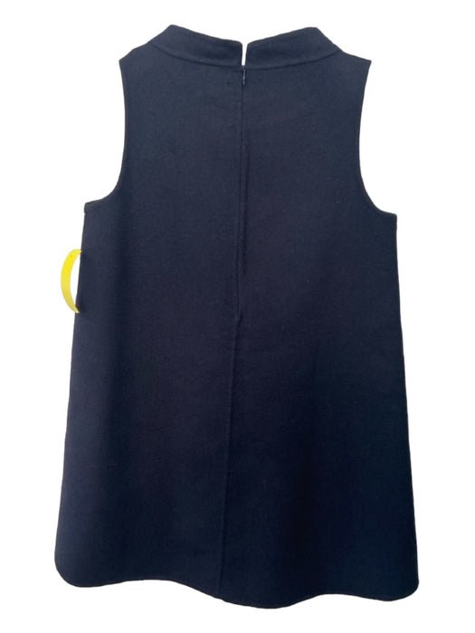 Ann Mashburn Size XS Navy Wool Mock Neck Sleeveless Side Slits Top Navy / XS