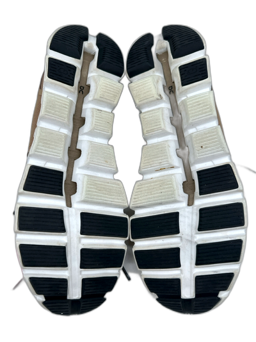 On Cloud Shoe Size 12 Tan & White Synthetic Solid Sneaker Men's Shoes Tan & White / 12