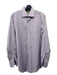 Sid Mashburn Size 15.5 Purple & White Cotton Striped Button Down Long Sleeve Top 15.5