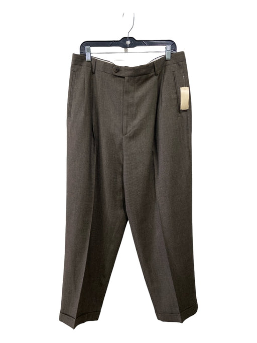 Zanella Size 40 Olive Wool Blend Solid Dress Pleat Men's Pants 40