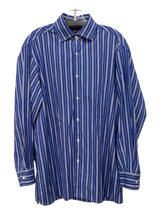 Ralph Lauren Purple Size L Blue & White Cotton Striped Men's Long Sleeve Shirt L