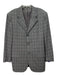 Corneliani Gray & Light Blue Wool Blend Plaid 2 Button Men's Blazer 52