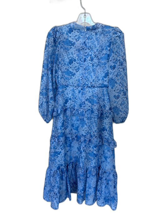 Hyacinth House Size XS Blue Polyester Flower Long Sleeve Ruffles Dress Blue / XS