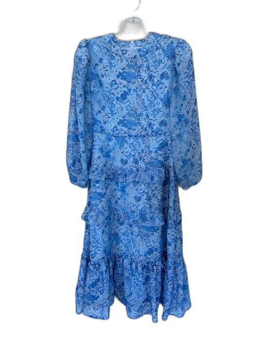 Hyacinth House Size XS Blue Polyester Flower Long Sleeve Ruffles Dress Blue / XS