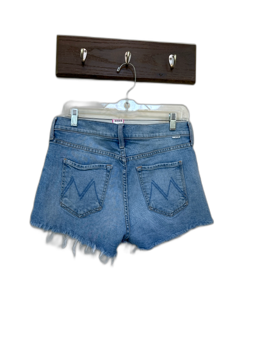 Mother Size 27 Light Wash Cotton Blend Denim Button Fray Detail Shorts Light Wash / 27