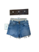 Mother Size 27 Light Wash Cotton Blend Denim Button Fray Detail Shorts Light Wash / 27