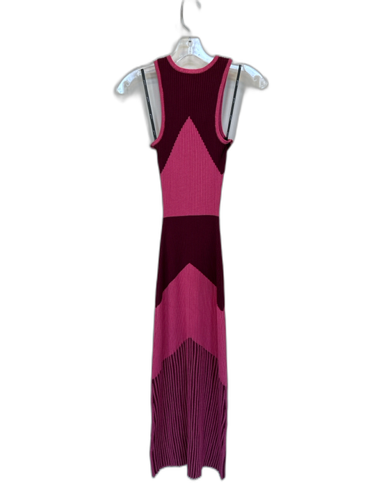 Minkpink Size Small Pink & Burgundy Knit Block Color Maxi Dress Pink & Burgundy / Small