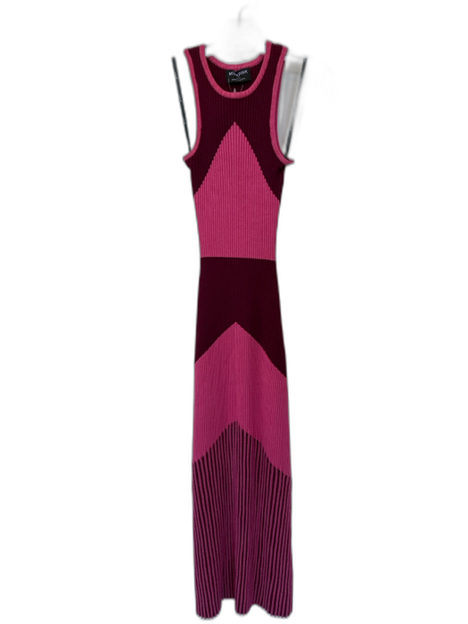Minkpink Size Small Pink & Burgundy Knit Block Color Maxi Dress Pink & Burgundy / Small