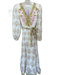 A Loves A Size XS White & yellow Linen Blend Long Sleeve Button Up Dress White & yellow / XS