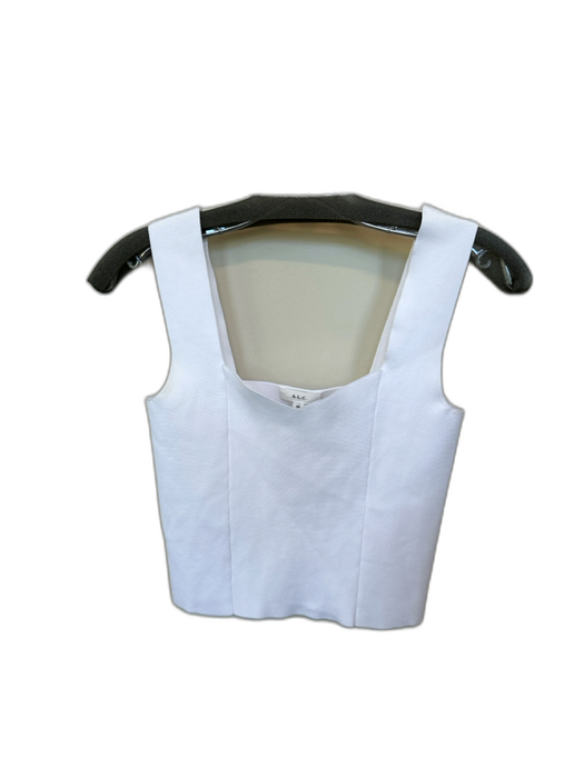 A.L.C. Size XS White Rayon Blend Stretch Ribbed Top White / XS