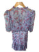 Loveshackfancy Size 4 purple & pink Silk Short Sleeve Floral Belted Dress purple & pink / 4