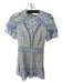 Saylor Size XS Blue Lace Short Sleeve Open Back Dress Blue / XS