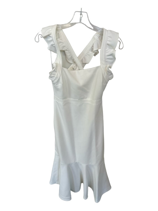 Likely Size 2 White Polyester Flutter Sleeves Racerback Midi Dress White / 2