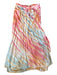 Young Fab & Broke Size XS Pink & Orange Viscose Blend Elastic Waist Midi Skirt Pink & Orange / XS