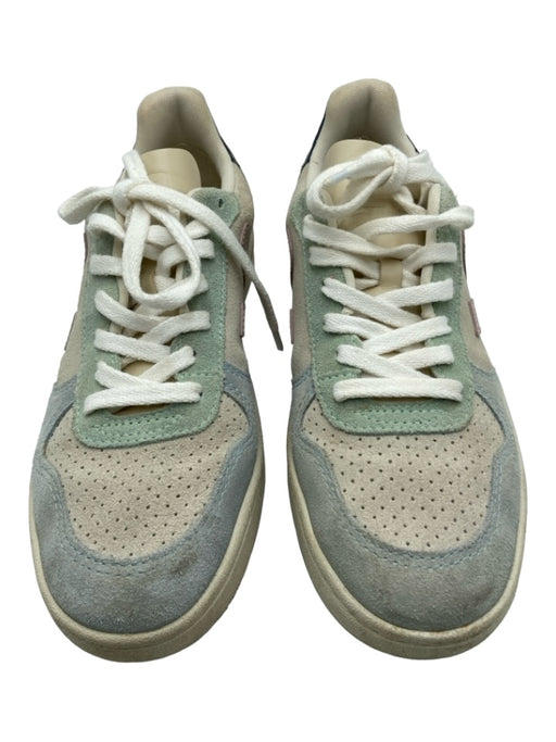 Veja Shoe Size 7 Beige & Blue Suede Lace Up Lotus Colorblock Logo Sneakers Beige & Blue / 7