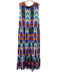 Oliphant Size S Pink, Blue, Multi Cotton Keyhole Back Chevron Stripe Midi Dress Pink, Blue, Multi / S
